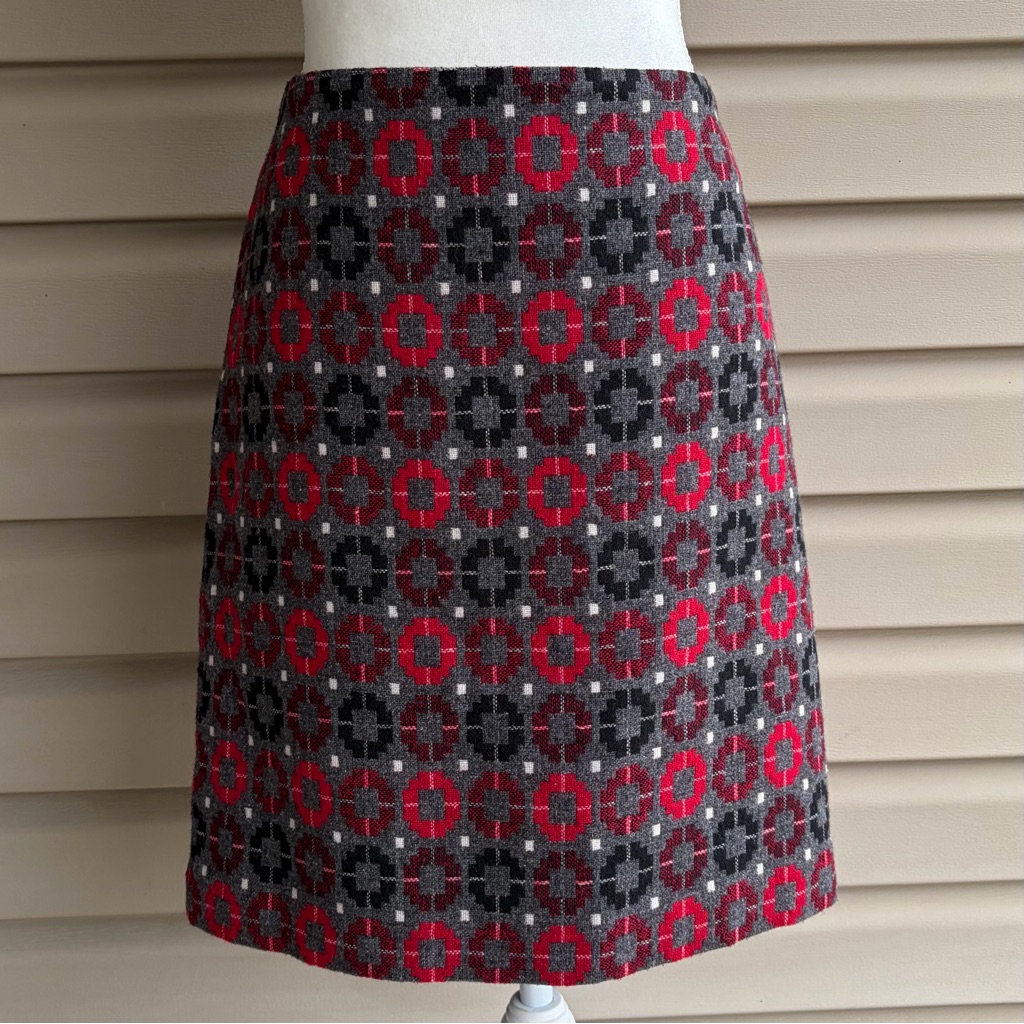 Talbots Wool Blend Lined Geometric Skirt - Size 12p